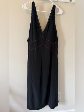 Rag & Bone Lina Embroidered Silk Charmeuse Midi Dress Black Size Medium